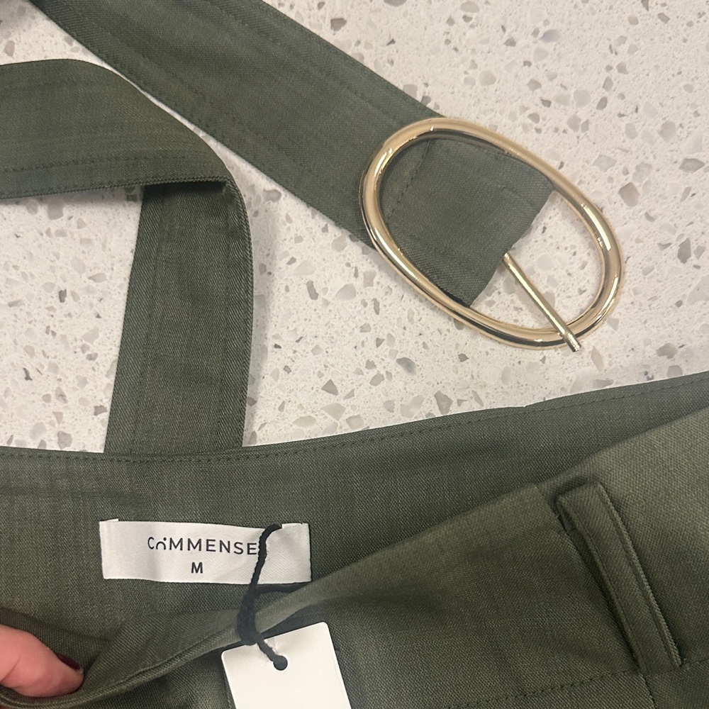 Commense High Waist Green Shorts with Belt - Picture 7 of 8